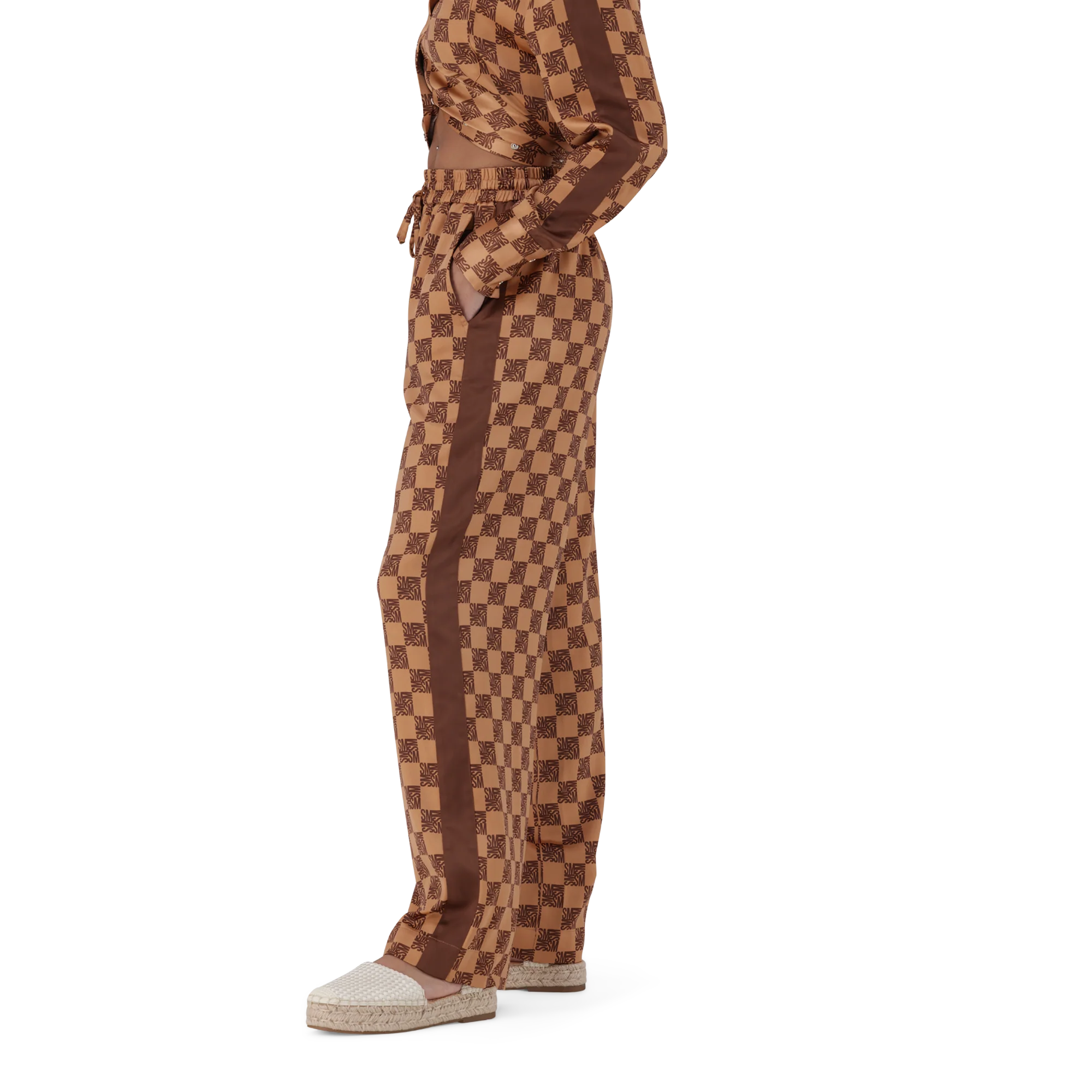 AZARA MOCHA MONOGRAM WIDE LEG PANT - Image 5