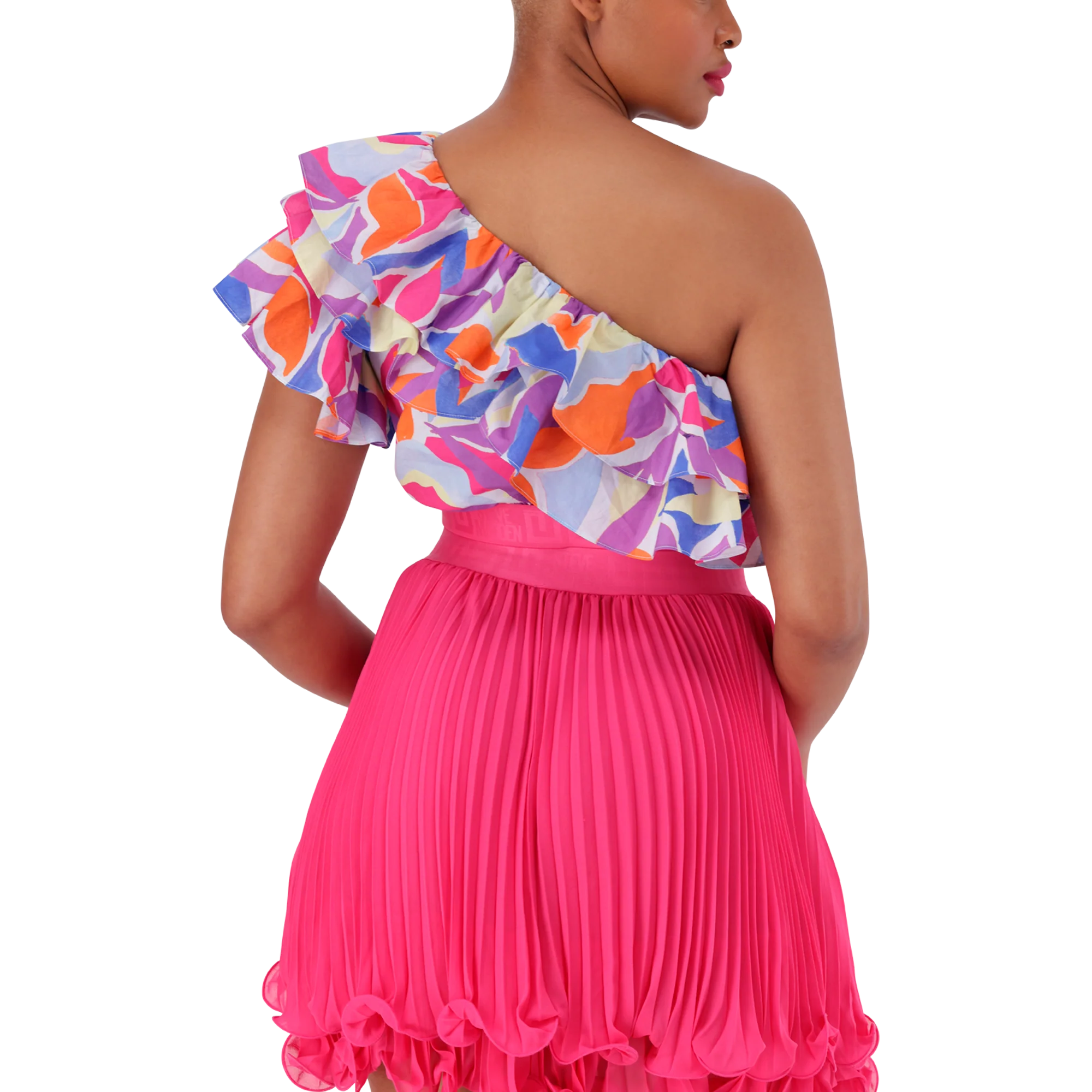 EMMY MULTI RUFFLE SLEEVE CROPPED TOP - Image 6