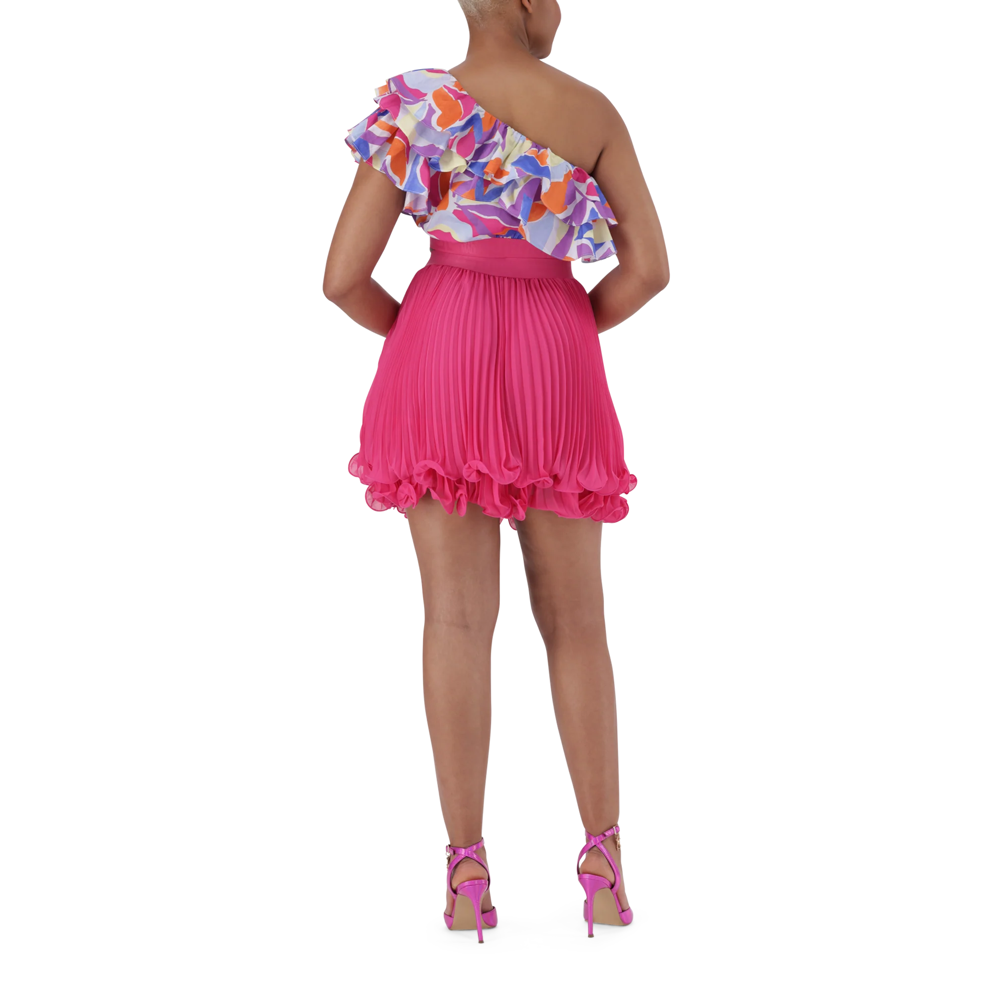 EMMY MULTI RUFFLE SLEEVE CROPPED TOP - Image 7