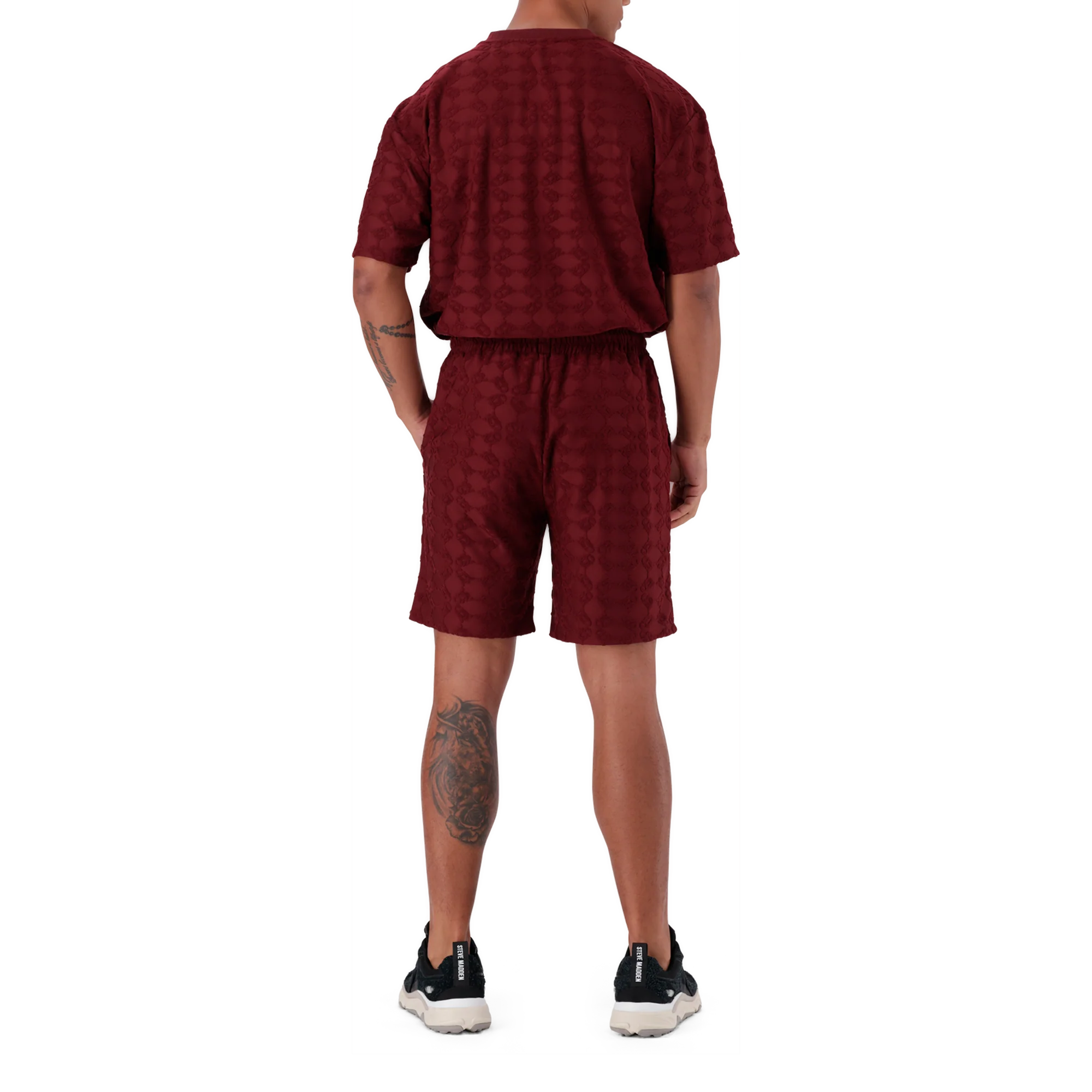HARRY BURGUNDY EMBOSSED SHORTS - Image 6