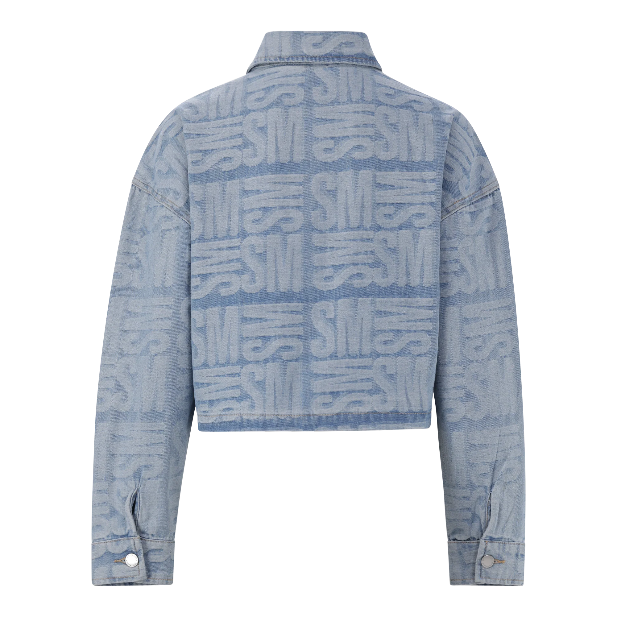 JAYDA LIGHT BLUE JACQUARD DENIM SHACKET - Image 7