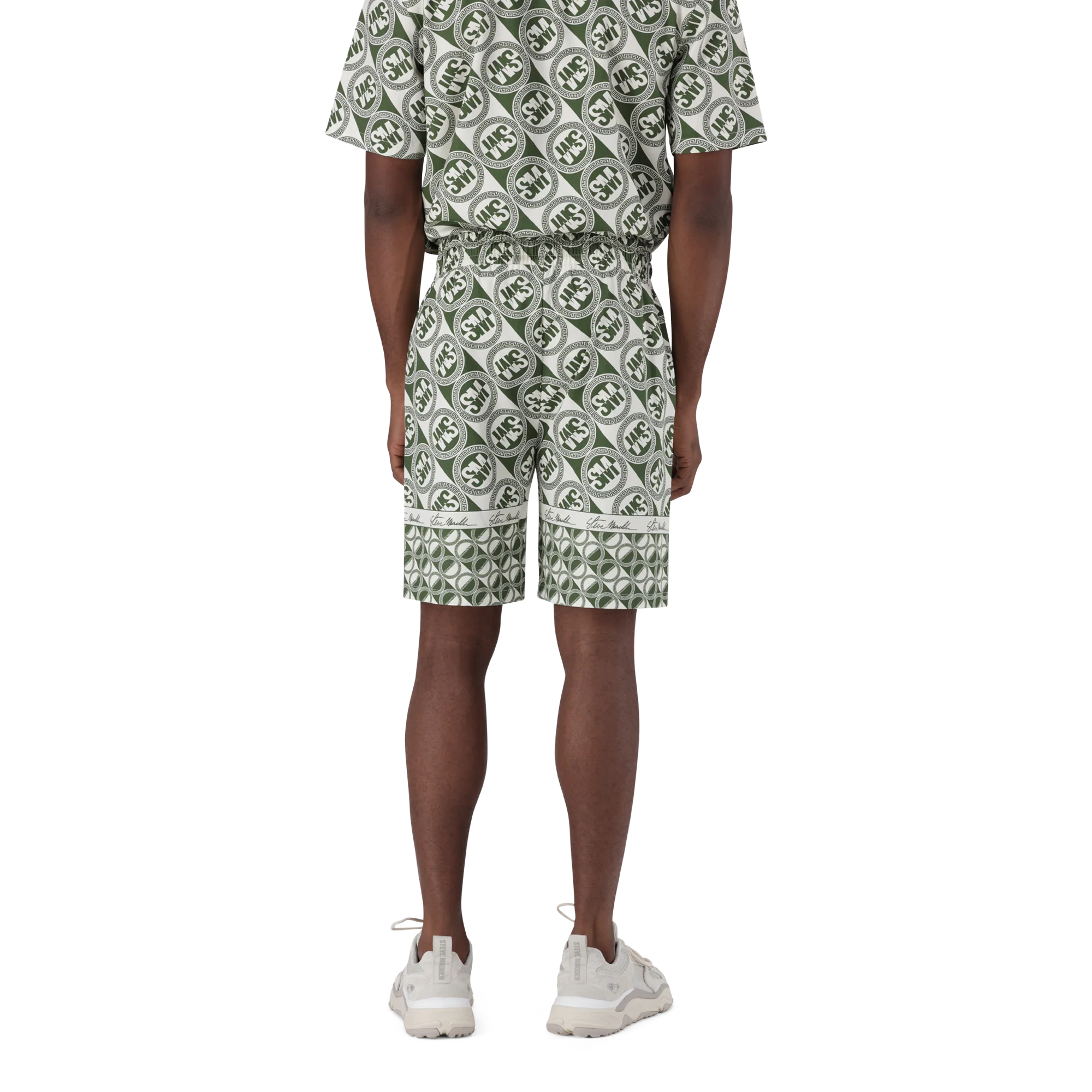 LOUIS FATIGUE/CREAM LOGO PRINTED SHORTS - Image 7
