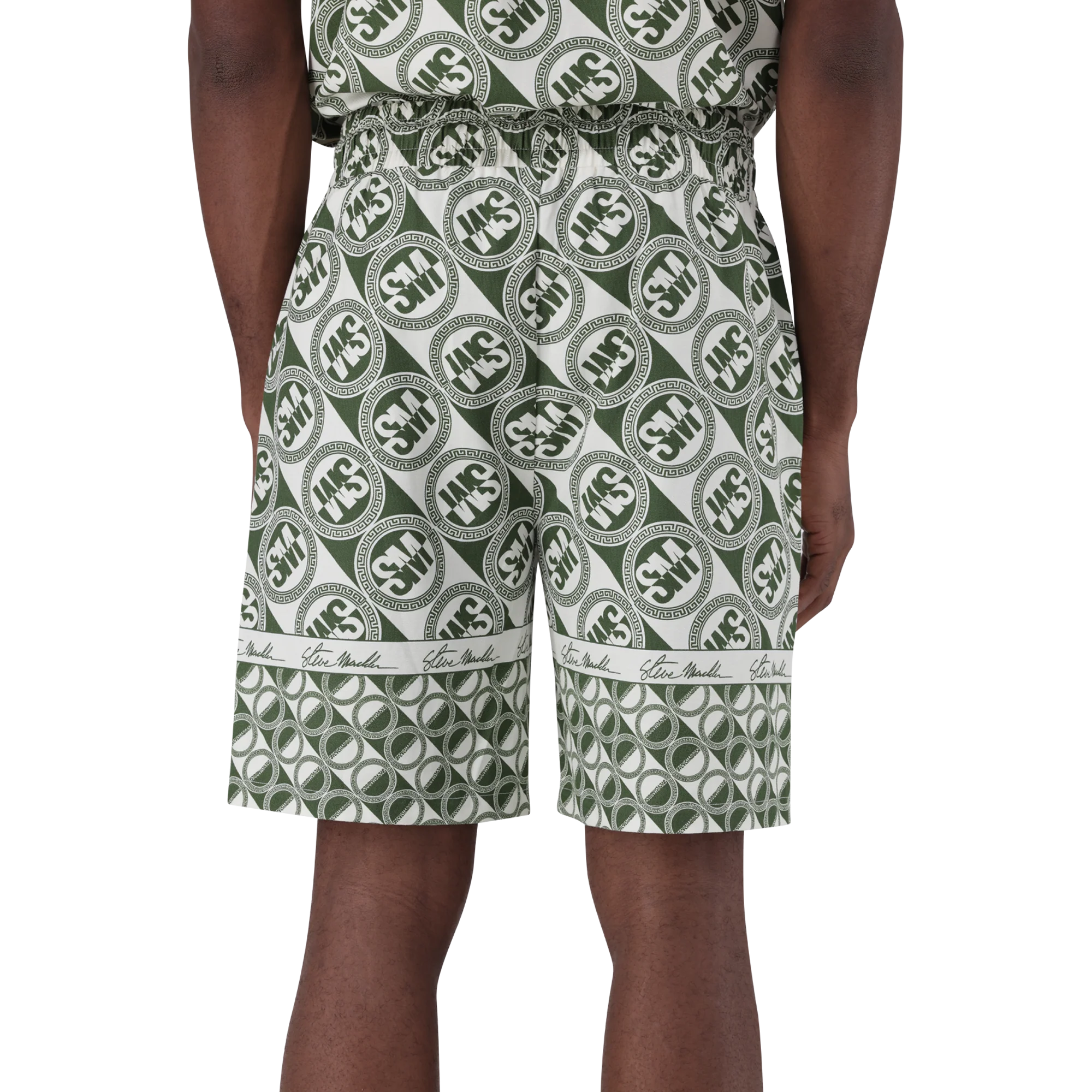 LOUIS FATIGUE/CREAM LOGO PRINTED SHORTS - Image 8