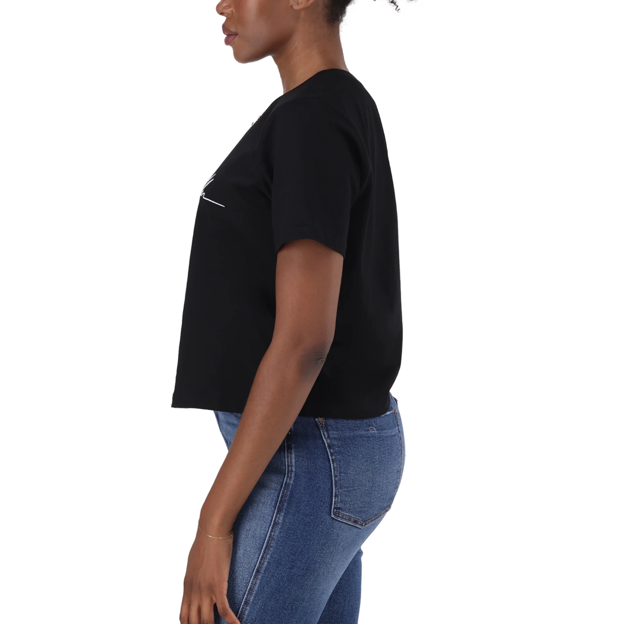 THERESA BLACK REGULAR T-SHIRT WITH CHAIN CHARM - Image 5