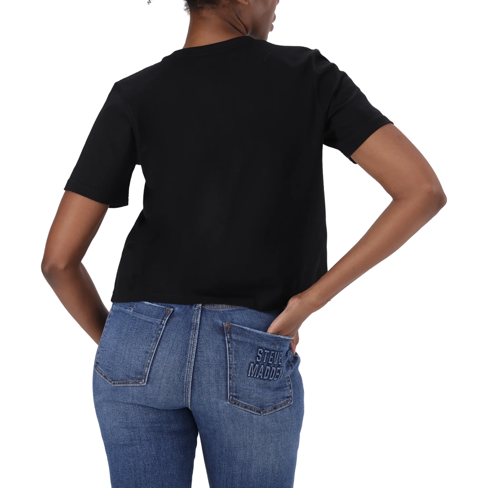 THERESA BLACK REGULAR T-SHIRT WITH CHAIN CHARM - Image 6